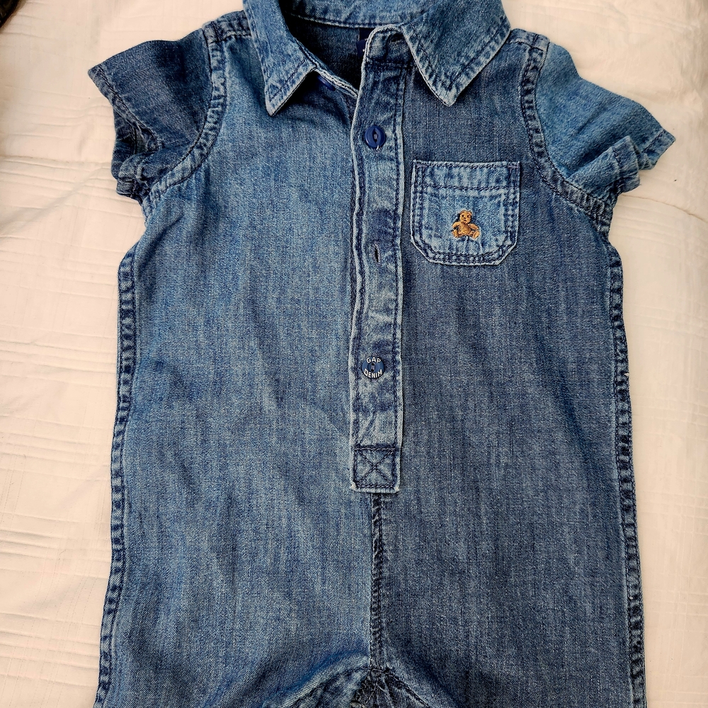 Denim Blue Kids Romper
